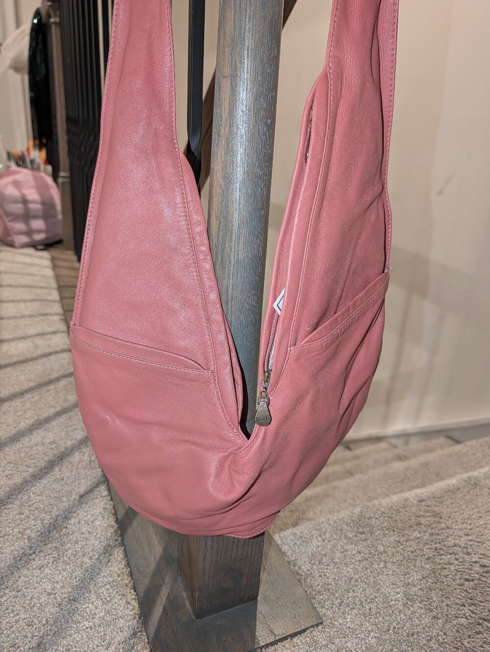 Sash Leather Bag in Dusty Rose - Picture 2 of 3